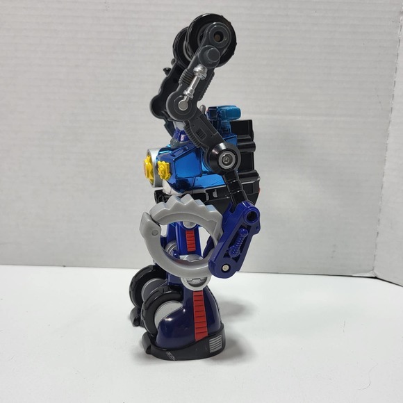 2002 Mattel Rescue Heroes Robo Team Blue Police Cop Clamp Down Action Figure - Picture 5 of 9